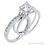 Buy Best 2 Ct Princess Cut 2 Piece Engagement Wedding Ring Band Set Solid 14K White Gold