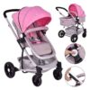Online Sale: 2 In1 Foldable Baby Stroller Kids Travel Newborn Infant Buggy Pushchair Pink