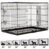 Buy Best 20" 24"30"36"42"48" Folding Dog Cage Crate 2 doors Wire Metal Kennel W/ABS Tray