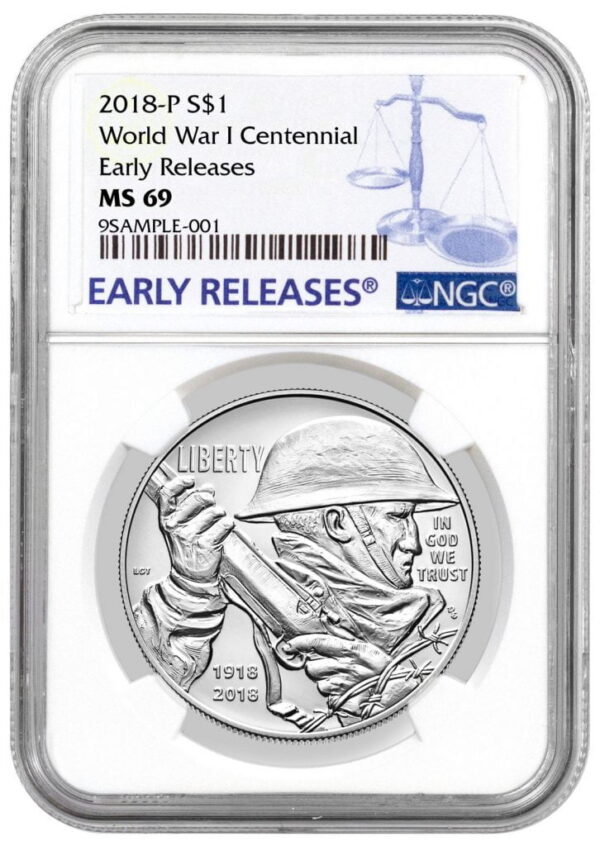 Buy Best 2018-P WWI Centennial Commemorative Silver Dollar NGC MS69 ER PRESALE SKU52034