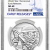 Buy Best 2018-P WWI Centennial Commemorative Silver Dollar NGC MS69 ER PRESALE SKU52034