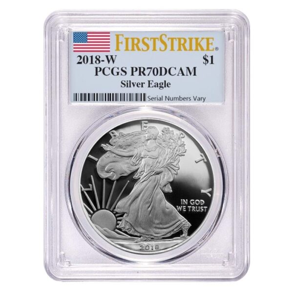 Buy Best 2018-W 1 oz Proof Silver American Eagle PCGS PF 70 DCAM First Strike