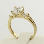 Buy Best 2.5 Ct 14K Real Yellow Gold Princess Cut 3 Stone Engagement Wedding Promise Ring