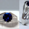 Online Sale: 2.50ct blue sapphire gypsy 925 sterling silver ring size 6.5 USA