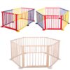 Online Sale: 6 Panel Wood Baby Playpen Kids Safety Play Center Yard Home Indoor Outdoor Game