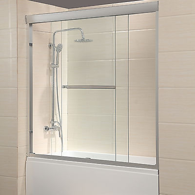 Buy Best 60" Framed 1/4" Clear Glass 2 Sliding Bath Shower Door Brushed Nickel Finish