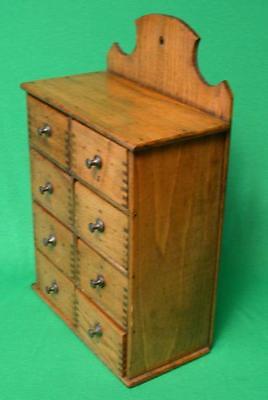 Online Sale: ANTIQUE PRIMITIVE 8 DRAWER SPICE BOX APOTHECARY CHEST DOVETAILED
