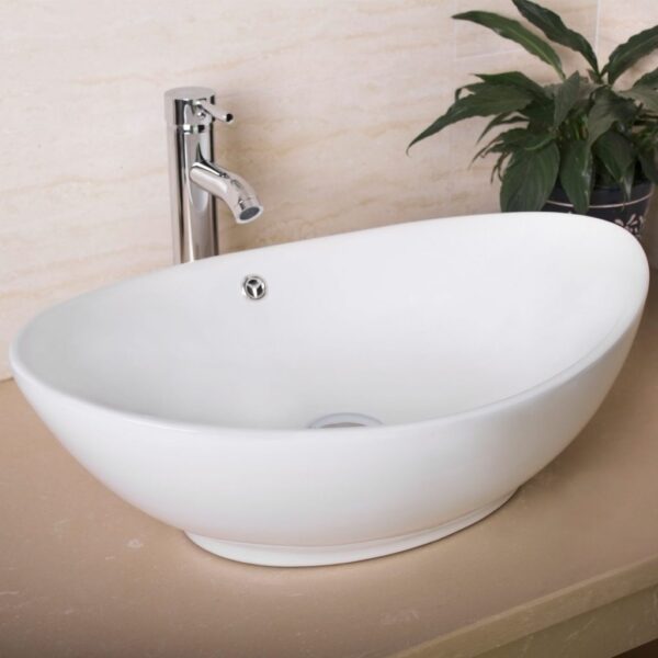 Buy Best Bathroom Porcelain Ceramic Vessel Sink Basin Bowl Faucet Popup Drain Combo White