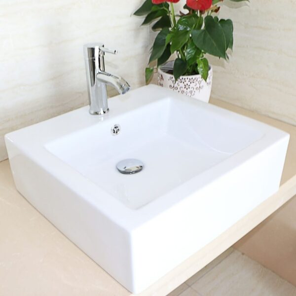 Online Sale: Bathroom Porcelain Ceramic Vessel Sink Basin Bowl Faucet Popup Drain Combo White