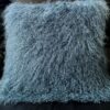 Buy Best Beautifur Real Mongolian Lambskin Fur throw Pillow Cushion Dark Dusty Blue 16x16