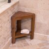 Buy Best Belham Living Corner Teak Shower Bench with Shelf