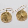 Online Sale: Earrings: 1/10 oz. 22k Standing Liberty gold coins with 14k Gold French Wires.