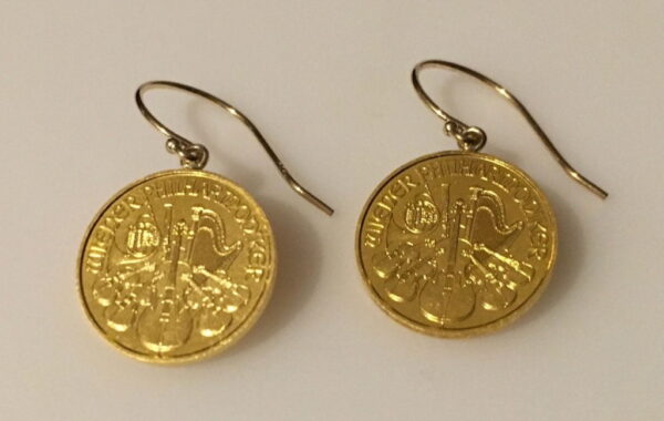 Buy Best Earrings: 1/10 oz. 24k gold Aus.Philharmonic coins with 14k Gold French Wires.