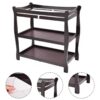 Online Sale: Espresso Sleigh Style Baby Changing Table Infant Newborn Nursery Diaper Station