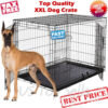Online Sale: Extra Large Dog Kennel Crate 48" Folding Pet Cage Metal 2 Doors Tray Pan XL XXL