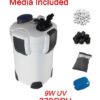 Buy Best FREE MEDIA 100 GAL Aquarium Fish Tank Canister Filter + 9W UV Sterilizer370 GPH