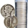 Online Sale: FULL DATES Roll of 50 $5 Face Value 90% Silver Mercury Dimes