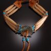 Online Sale: Fantastic Abalone, Bone and Leather Choker - 3 strand Bone choker necklace 7D12B
