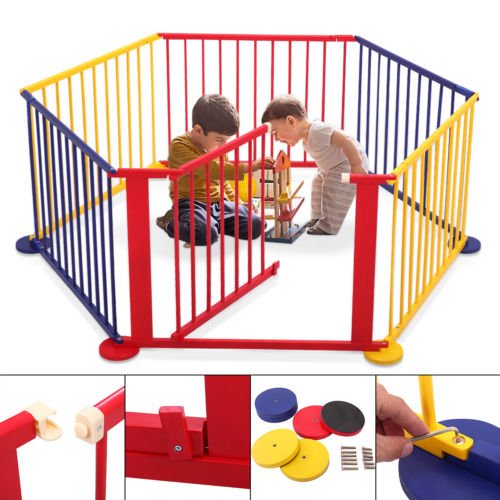 Online Sale: Fence Portable Pet Outdoors 6 Panel Play Pen Safety Gate Children Yard Baby Kids