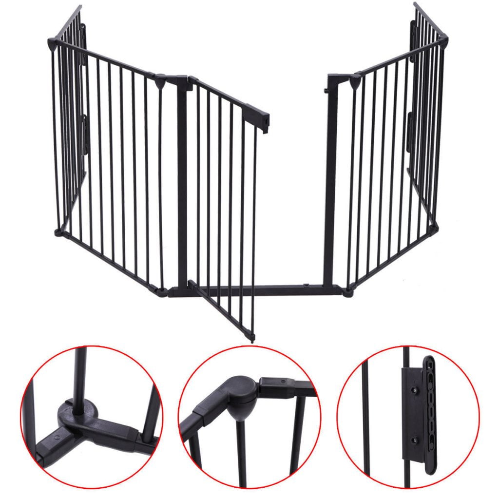 Baby Safety Fence Fireplace Fence Hearth Gate Pet Cat Dog BBQ Metal Fire Gate