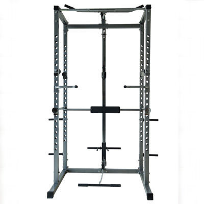 Buy Best Fitness Power Rack w/Lat Pull Attachment Weight Holder Exercise Station Function