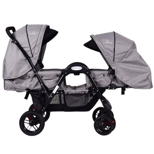 Buy Best Foldable Face To Face Twin Baby Stroller Double Kids Infant Reclining Seats Gray