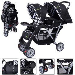 Online Sale: Foldable Twin Baby Double Stroller Kids Jogger Travel Infant  Pushchair Black