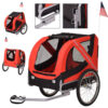 Online Sale: Folding Pet Bicycle Trailer Dog Cat Bike Carrier w/ Drawbar Hitch Red