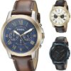 Online Sale: Fossil Men's Grant 44mm Chronograph Leather Watch - Choice of Color