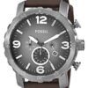 Buy Best Fossil Men's JR1424 Nate Chronograph Leather Watch - Brown