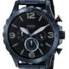 Buy Best Fossil Men's JR1530 Nate Chronograph 50mm Blue Stainless Steel Watch