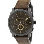 Online Sale: Fossil Men's Machine FS4656 Brown Leather Analog Quartz Fashion Watch