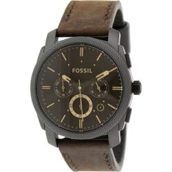 Buy Best Fossil Men's Machine FS4656 Brown Leather Analog Quartz Fashion Watch