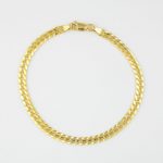 Online Sale: GENUINE 14K Pure Yellow Gold 3.5MM Womens 7in Cuban Curb Link Chain Bracelet- 7"