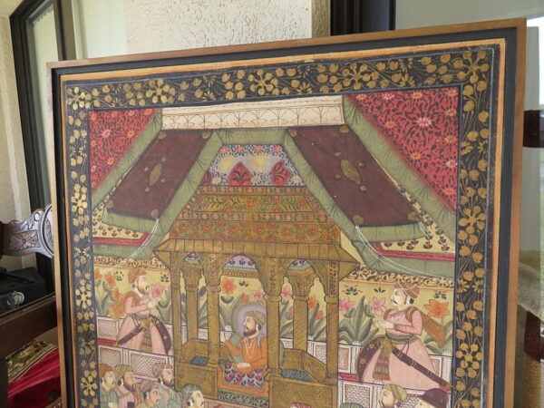 Online Sale: Important Turkish textile handpainting Sultan ceremony antique oriental décor