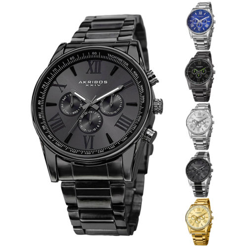 Buy Best Men's Akribos XXIV AK736 Quartz Multifunction Stainless Steel Braclet Watch