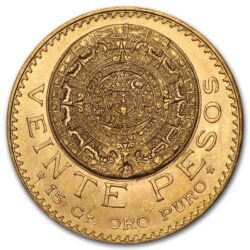 Online Sale: Mexico Gold 20 Pesos AGW .4823 Almost Uncirculated AU (Random Year) - SKU #1044