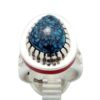 Online Sale: Mike Perry, Ring, Lone Mountain Turquoise, Coral, Inlay, Navajo Handmade 6