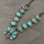 Online Sale: *NWT* Full Squash Blossom Natural Turquoise Necklace-7316570078