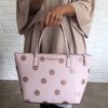Buy Best NWT Kate Spade Haven Lane Hani Small Tote Glitter Pink Polka Dot Top Zip Handbag