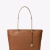 Buy Best NWT MICHAEL KORS Mercer Chain-Link Leather Tote Color Luggage