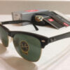 Online Sale: Ray-Ban RB4175 877 CLUBMASTER OVERSIZED SHINY BLACK/Classic Green Lens 57 mm