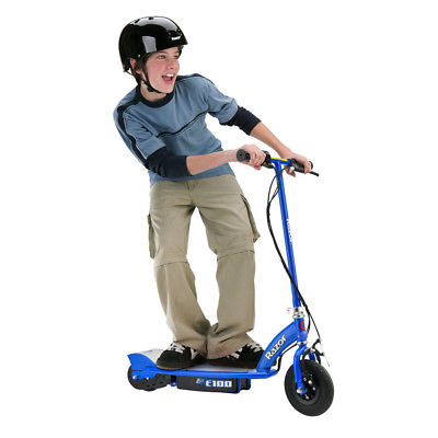 Buy Best Razor E100 Motorized 24 Volt Rechargeable Electric Power Kids Scooter, Blue