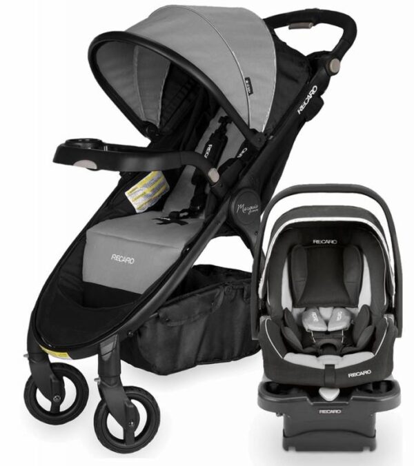 Online Sale: Recaro Denali Marquis Stroller + Car Seat Granite Black Frame Travel System New!