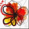 Online Sale: Red Abstract Brush Splash Flower I Stretched Canvas Print by Irena Orlov, 38x...