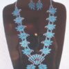 Buy Best TURQUOISE color stone LEAF NAVAJO style SQUASH BLOSSOM necklace