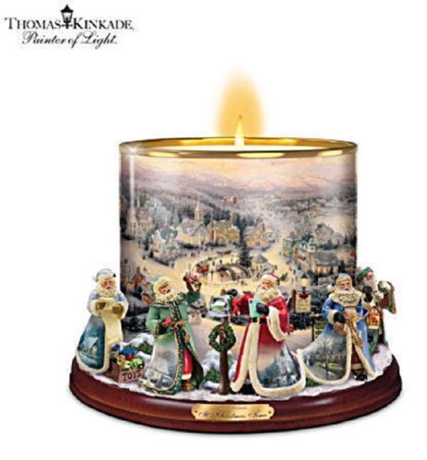 Online Sale: Thomas Kinkade Bradford Exchange It's Christmas Time Candle Holder Centerpiece