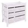 Online Sale: White Sleigh Style Baby Changing Table Diaper 6 Basket Drawer Storage Nursery