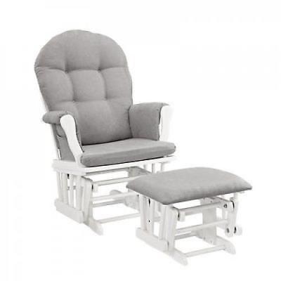 Buy Best Windsor Glider and Ottoman, White with Gray Cushion