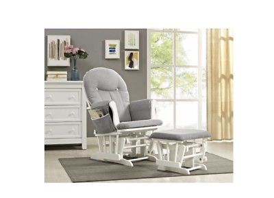Buy Best Windsor Glider and Ottoman, White with Gray Cushion